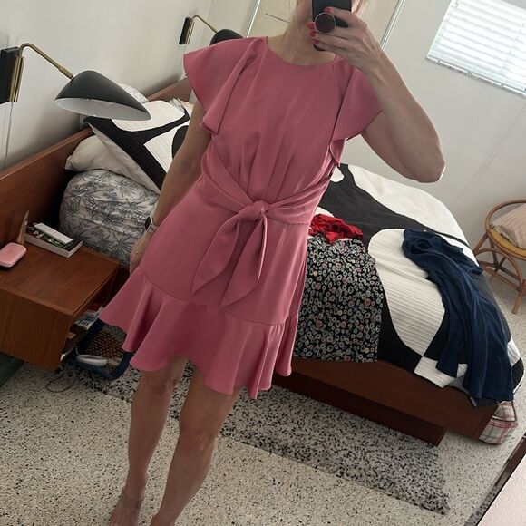 Keepsake the Label Pink Ruffle mini dress flutter 8 - Picture 2 of 9
